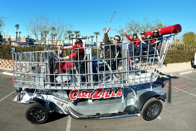 Giant Shopping Cart Limo Ride in Las Vegas - Treasure Island begins the sightseeing loop