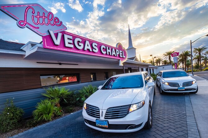 Las Vegas Wedding at The Little Vegas Chapel including Limousine Transportation - A polished Las Vegas wedding in about two hours