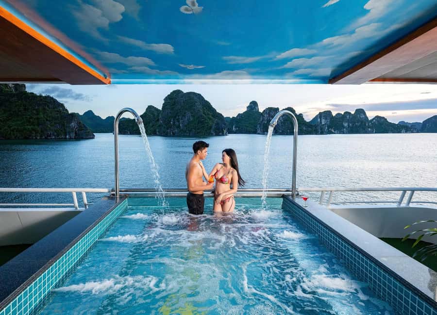 Luxury 6-Star Azura Cruise Halong Bay, Free Hanoi Limousine - What the $414 price gets you