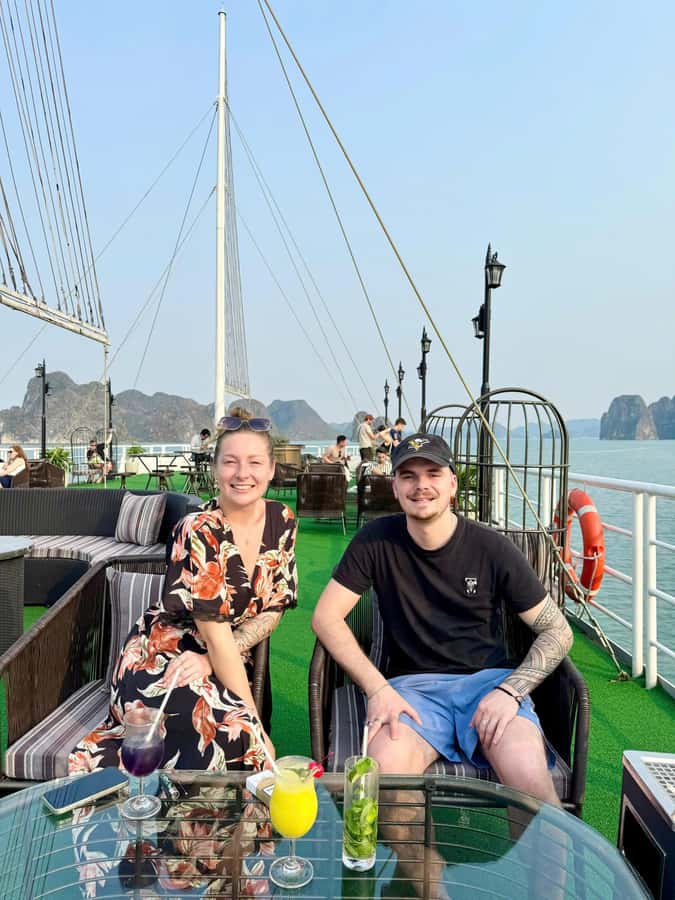 Luxury 6-Star Azura Cruise Halong Bay, Free Hanoi Limousine - Sunrise Tai Chi and Dark and Bright Cave